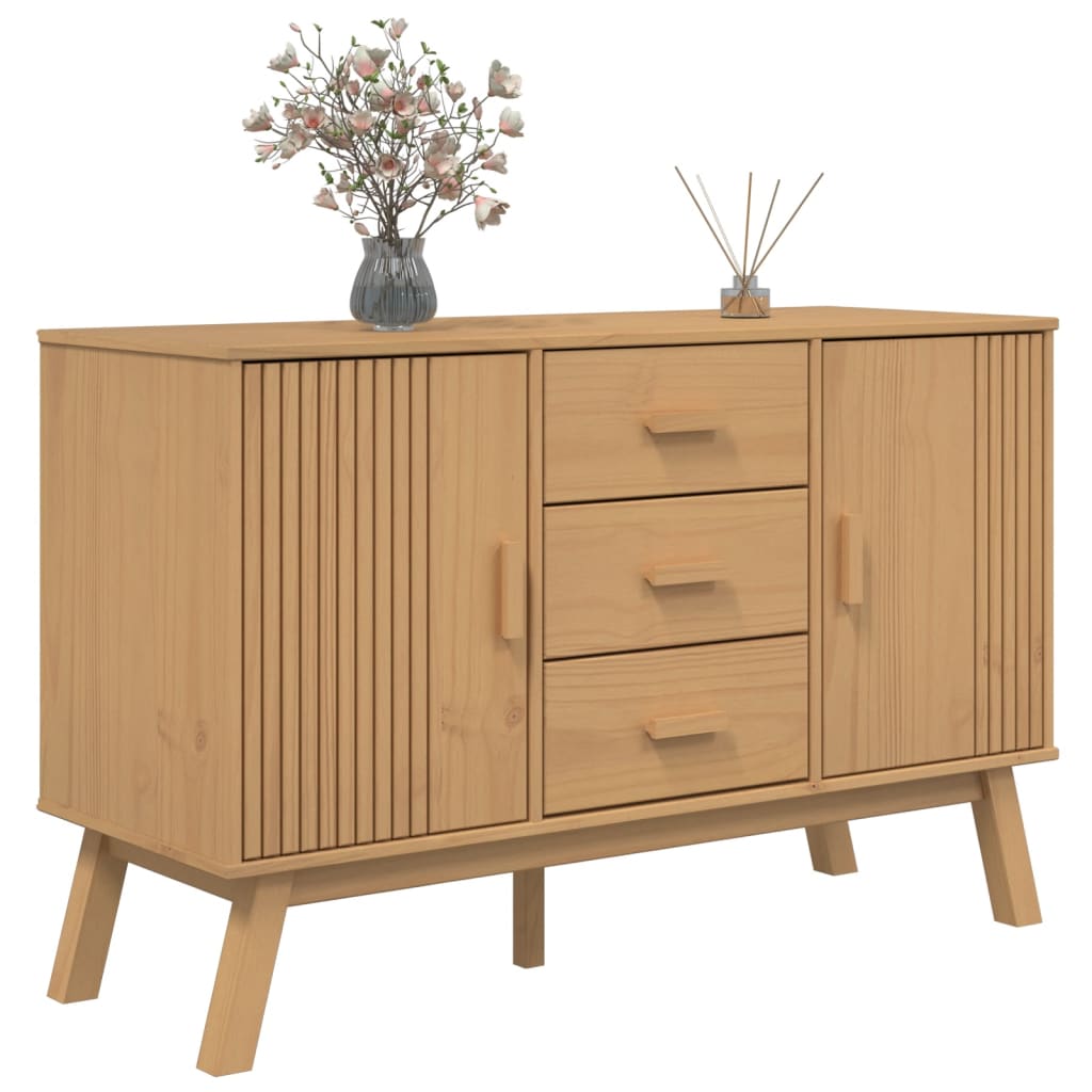 Komoda OLDEN smeđa 114 x 43 x 73,5 cm od masivne borovine