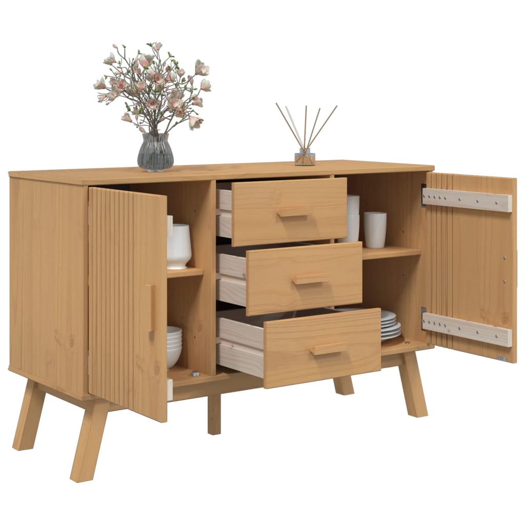 Komoda OLDEN smeđa 114 x 43 x 73,5 cm od masivne borovine