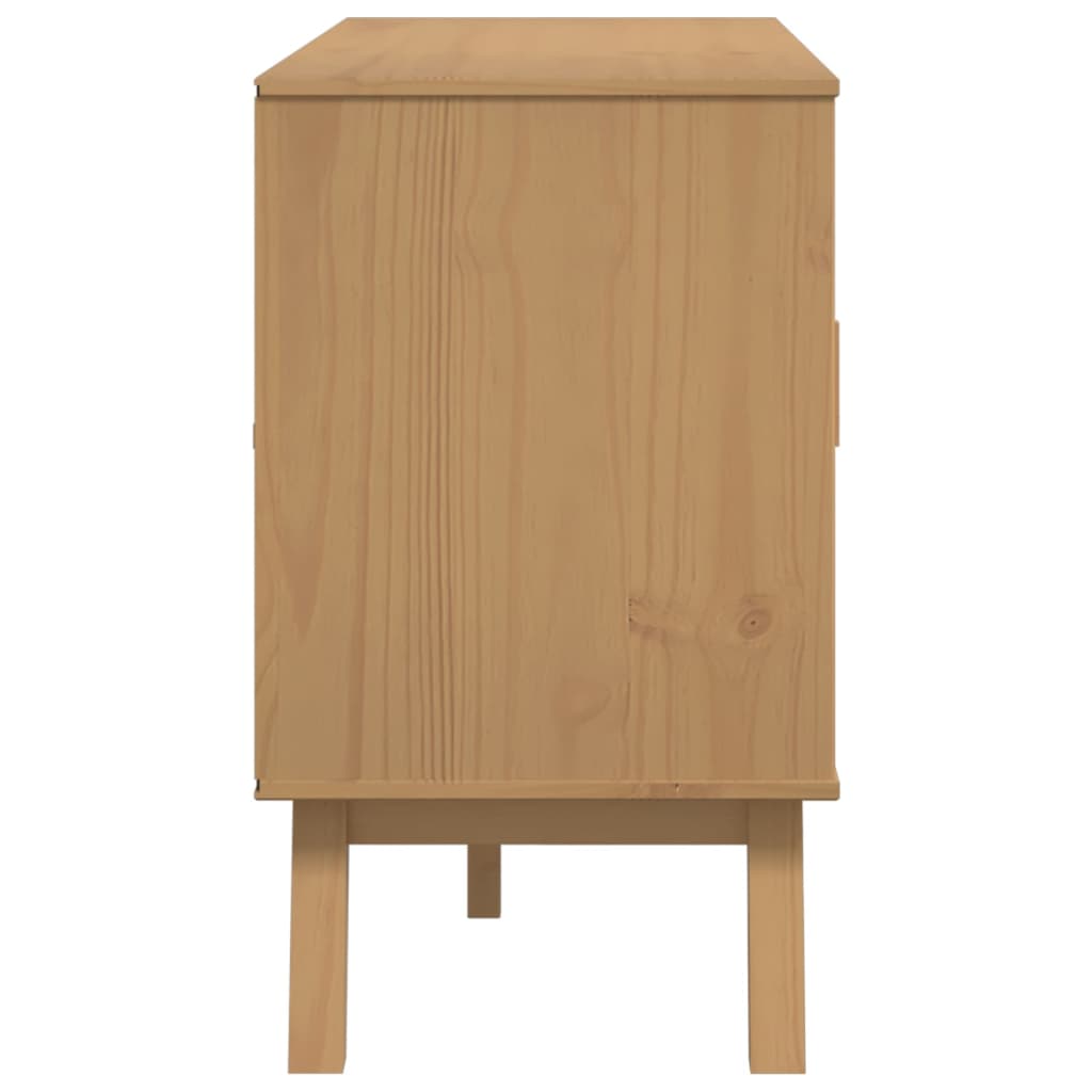 Komoda OLDEN bijelo-smeđa 114x43x73,5 cm od masivne borovine