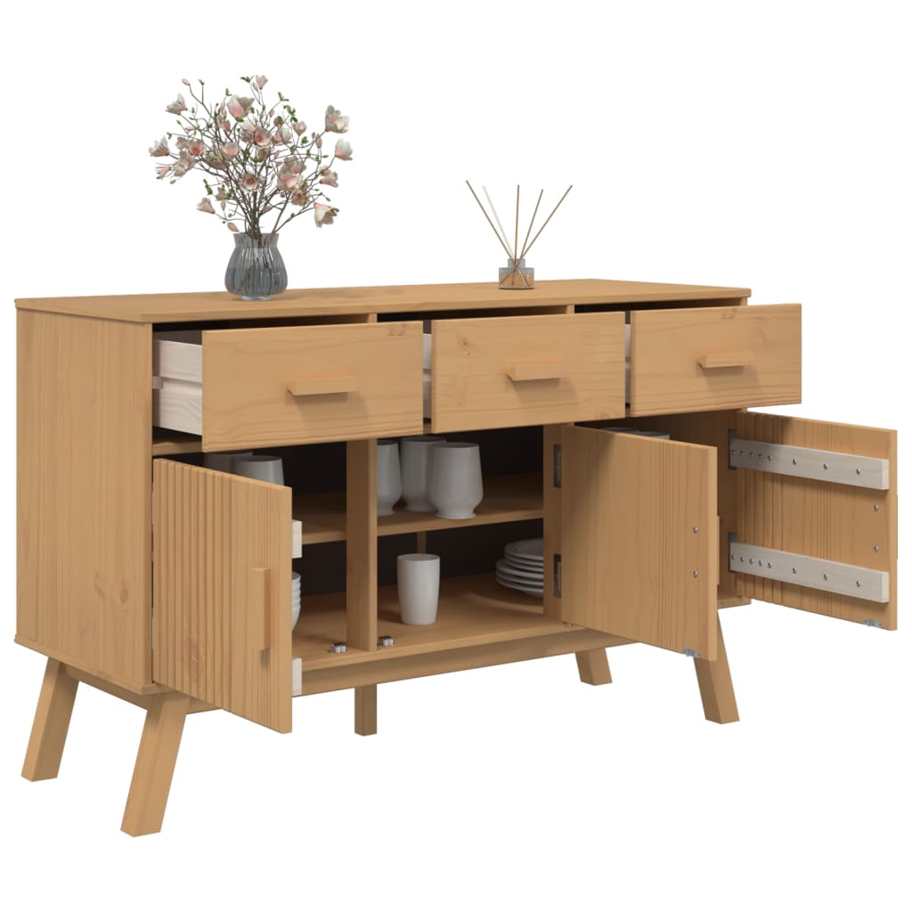 Komoda OLDEN smeđa 114 x 43 x 73,5 cm od masivne borovine