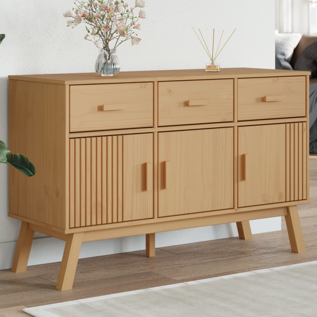 Komoda OLDEN smeđa 114 x 43 x 73,5 cm od masivne borovine