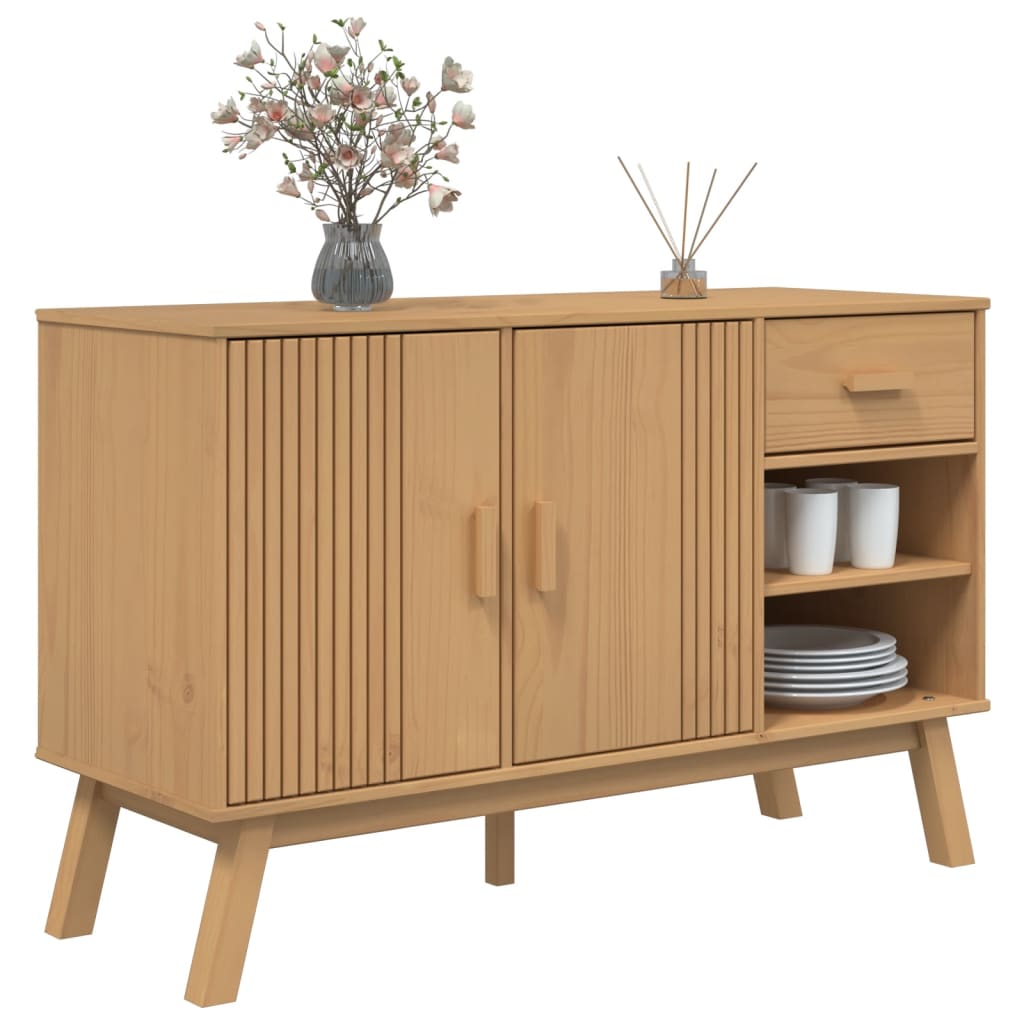 Komoda OLDEN smeđa 114 x 43 x 73,5 cm od masivne borovine