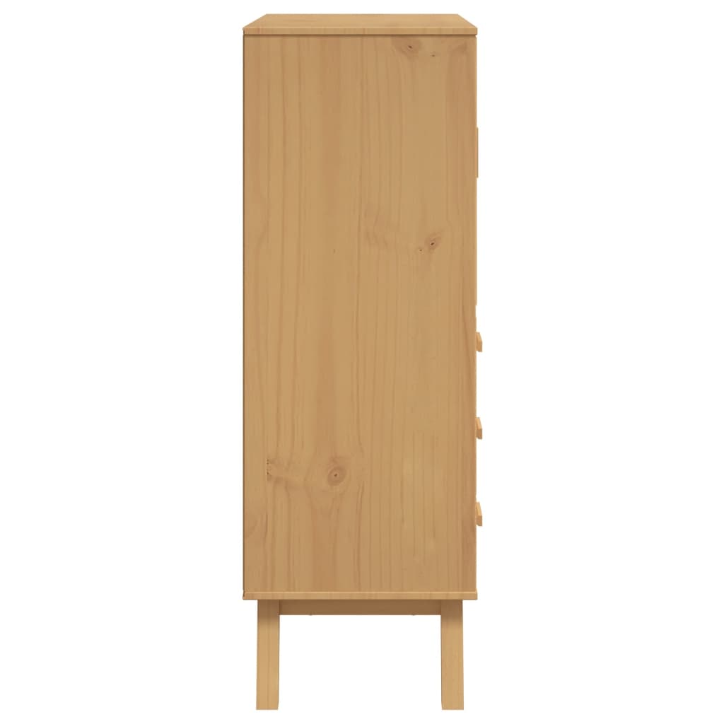 Visoka komoda OLDEN smeđa 85 x 43 x 125 cm od masivne borovine