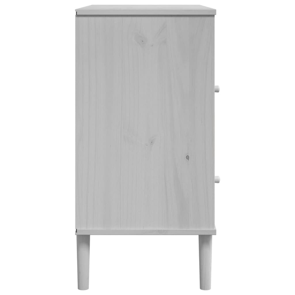 Komoda SENJA bijela izgled ratana 80x40x80 cm masivna borovina