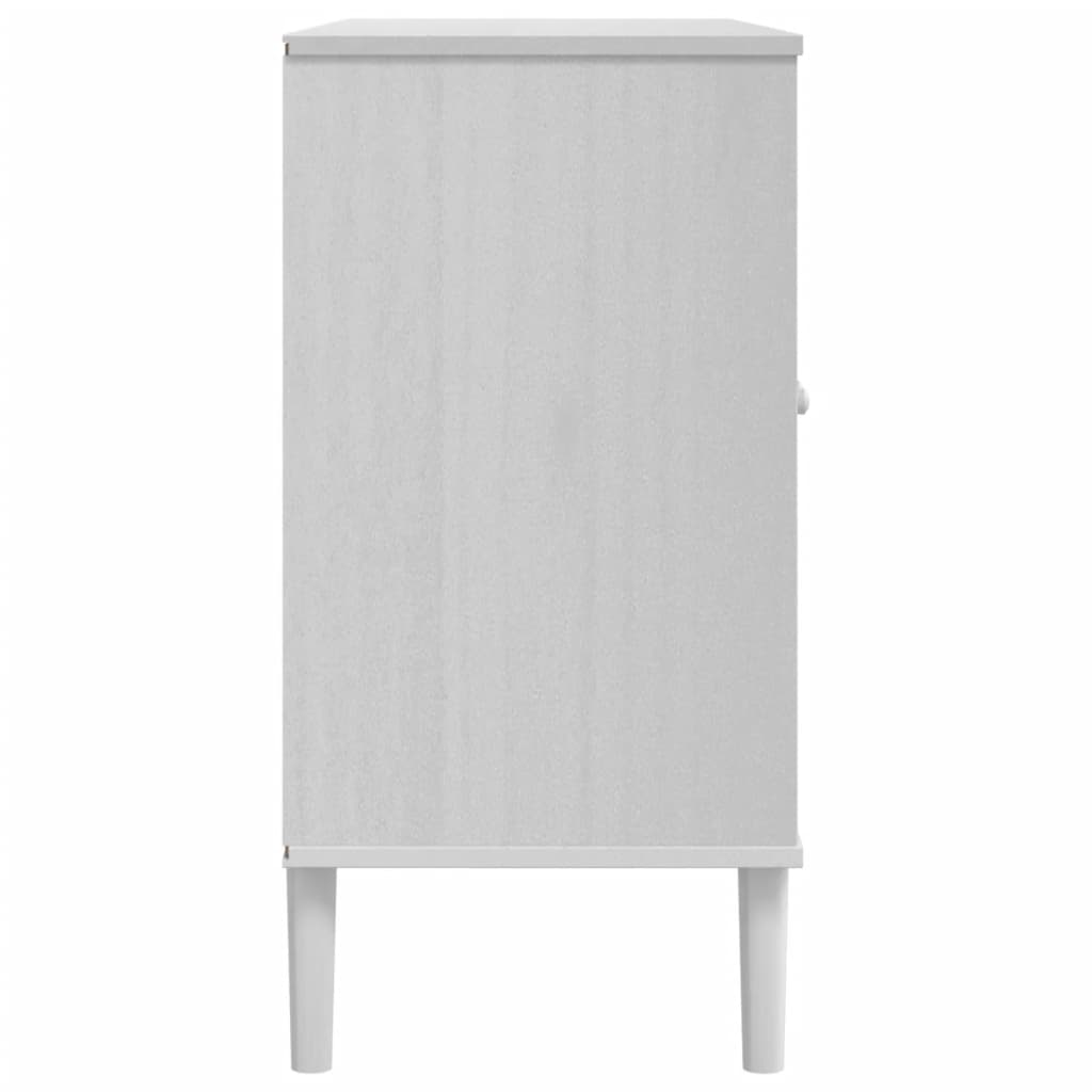 Komoda SENJA bijela izgled ratana 112x40x80 cm masivna borovina