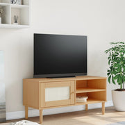 TV ormarić SENJA izgled ratana smeđi 106x40x49 cm od borovine