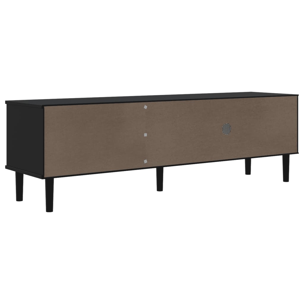 TV ormarić SENJA izgled ratana crni 158x40x49cm od borovine