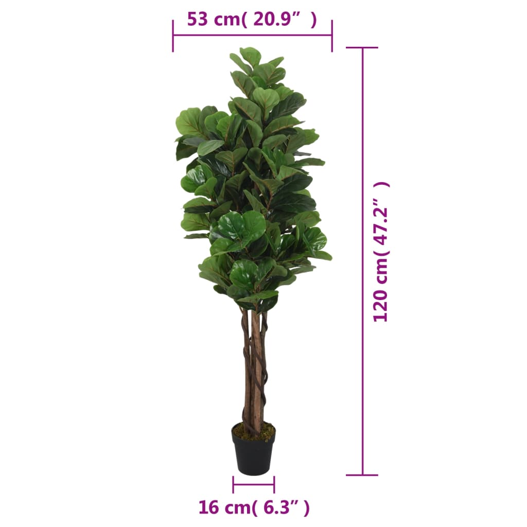 Umjetno stablo lirastog fikusa 134 listova 120 cm zeleno