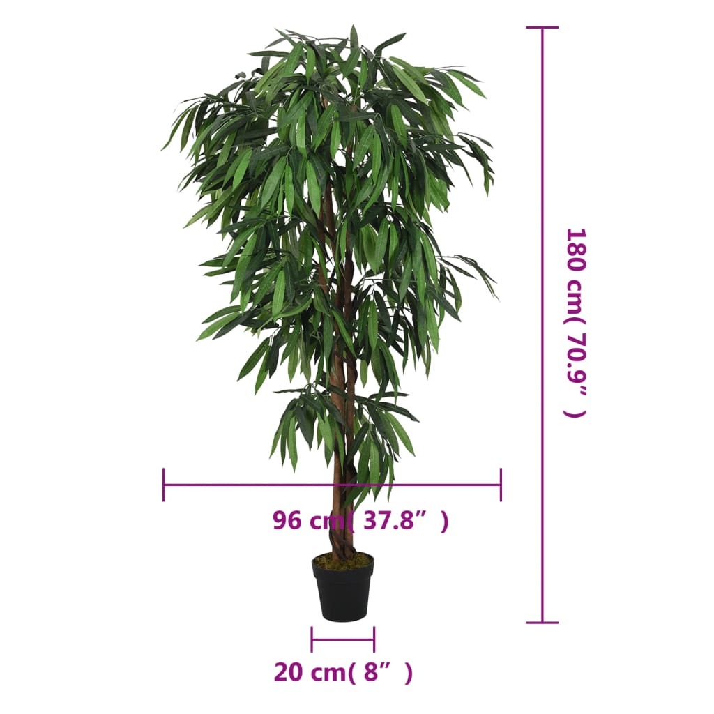 Umjetno stablo manga 900 listova 180 cm zeleno
