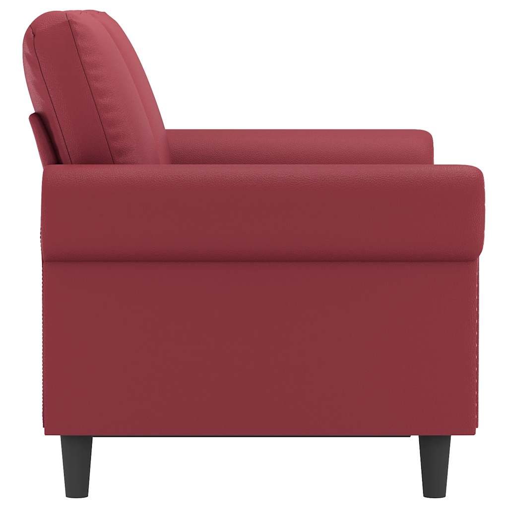 Dvosjed od tkanine crvena boja vina 120 cm od umjetne kože