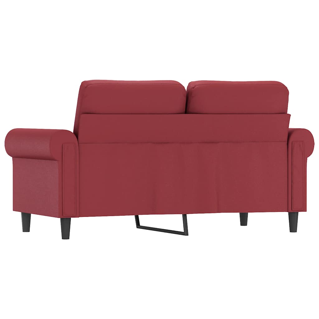 Dvosjed od tkanine crvena boja vina 120 cm od umjetne kože