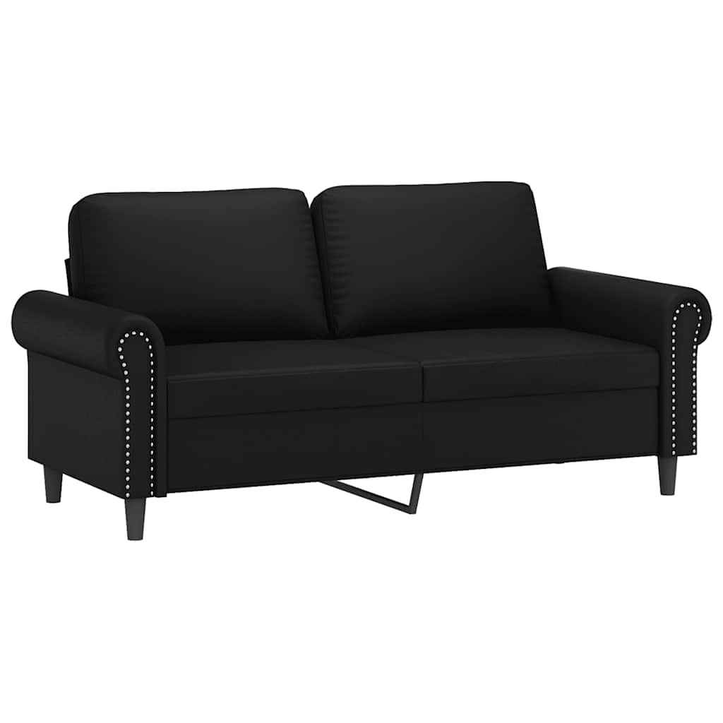Dvosjed od tkanine crni 140 cm od umjetne kože