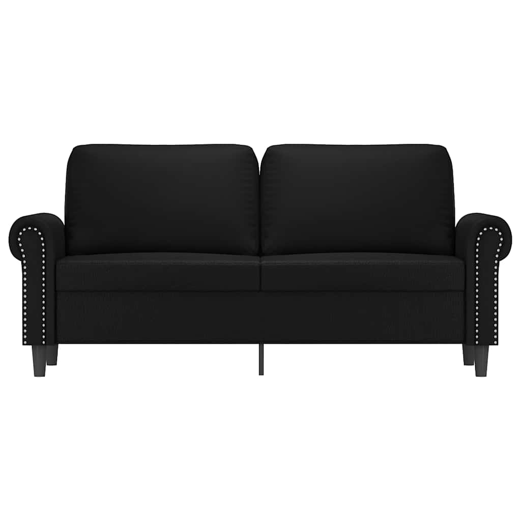 Dvosjed od tkanine crni 140 cm od umjetne kože