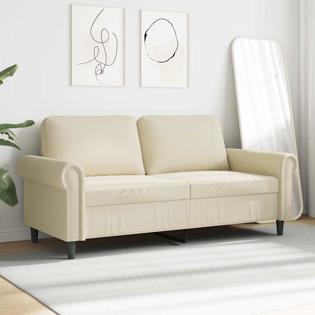 Dvosjed od tkanine krem 140 cm od umjetne kože