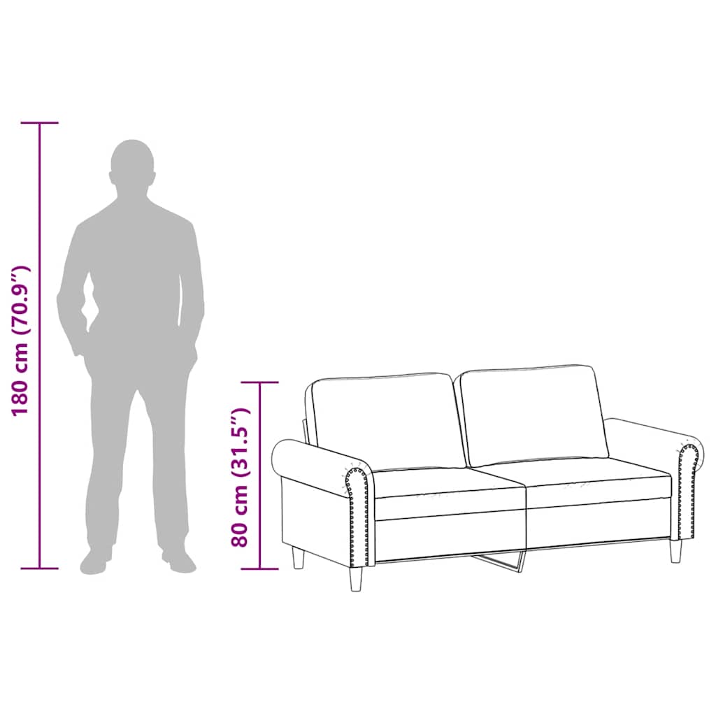 Dvosjed od tkanine siva 140 cm od umjetne kože
