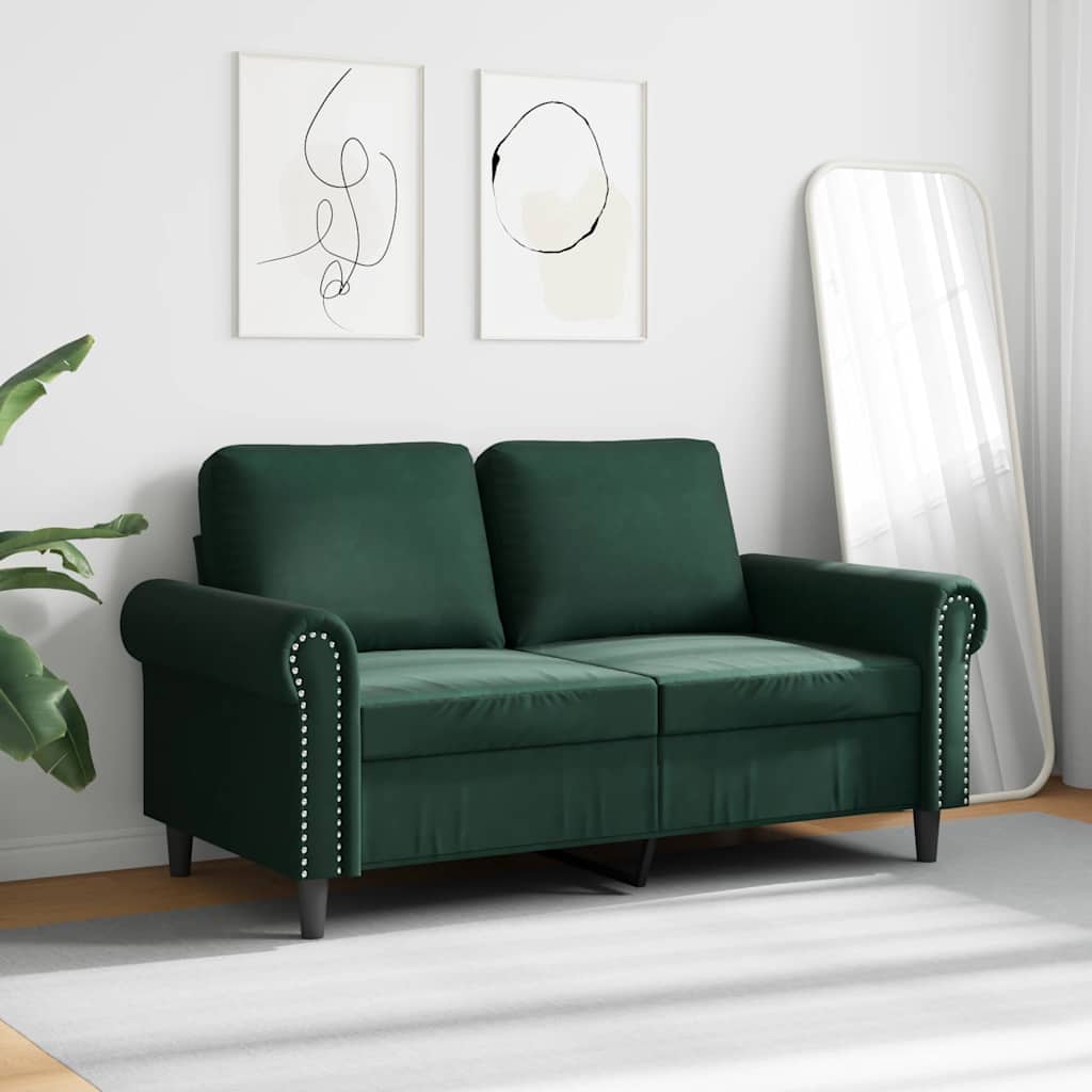 Dvosjed tamnozeleni 120 cm baršunasti