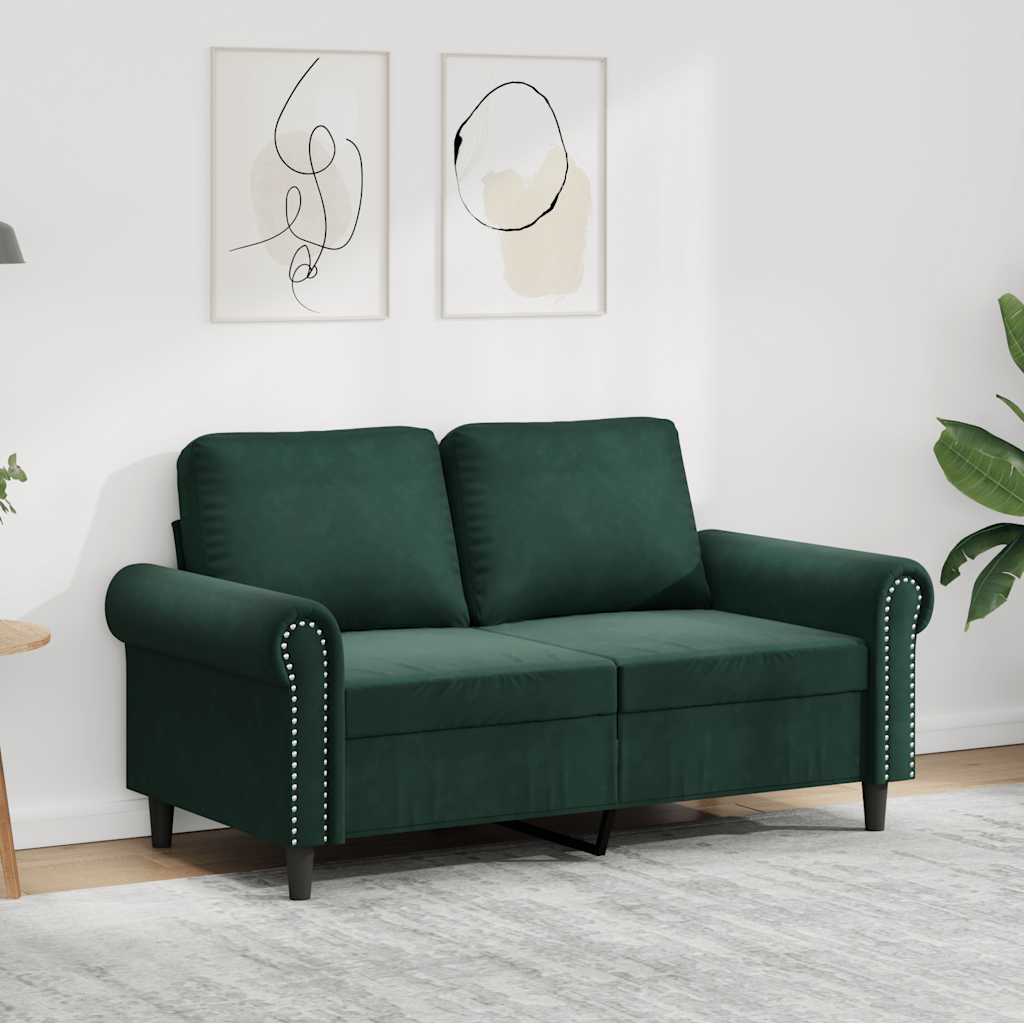 Dvosjed tamnozeleni 120 cm baršunasti
