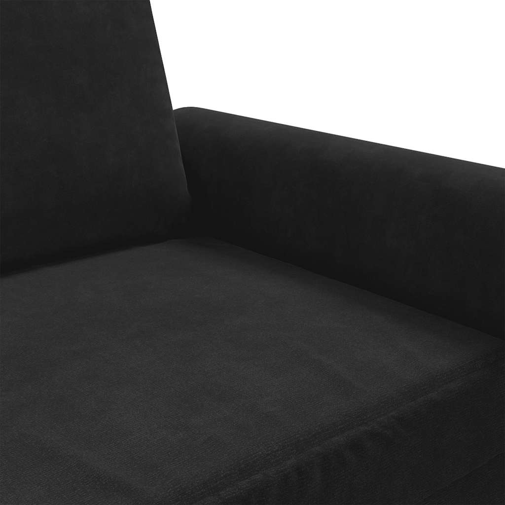 Dvosjed crni 120 cm baršunasti