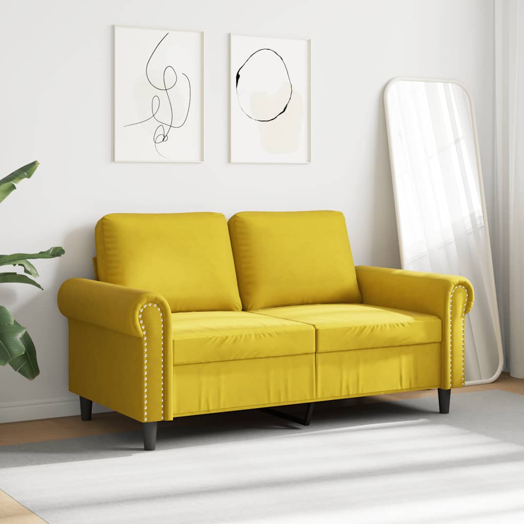 Dvosjed žuti 120 cm baršunasti