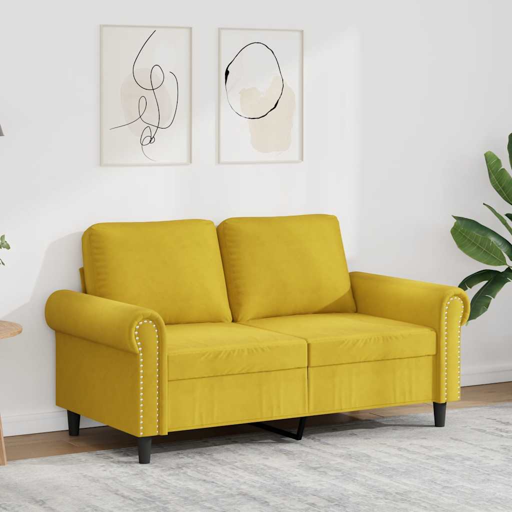 Dvosjed žuti 120 cm baršunasti