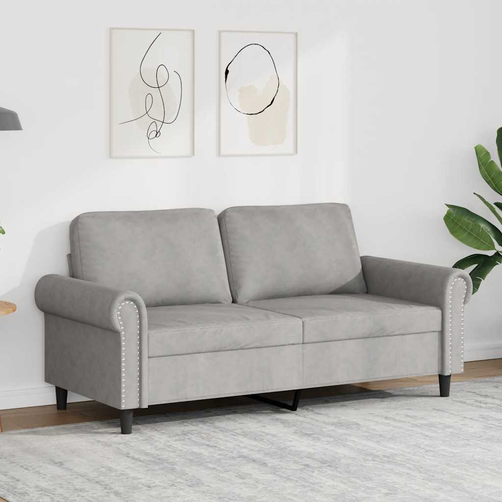 Dvosjed Svjetlosiva 140 cm baršunasti
