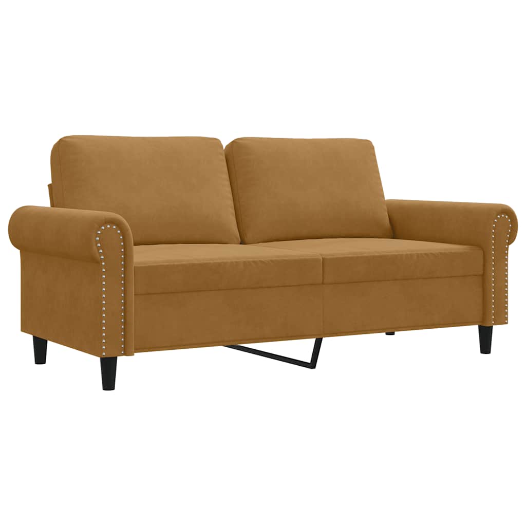 Dvosjed smeđi 140 cm baršunasti