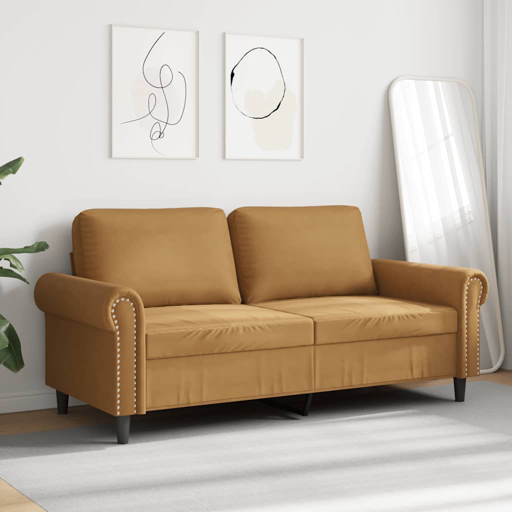 Dvosjed smeđi 140 cm baršunasti