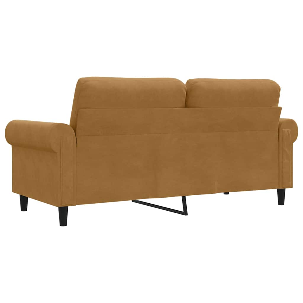 Dvosjed smeđi 140 cm baršunasti
