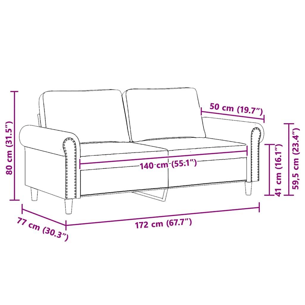 Dvosjed krem 140 cm baršunasti