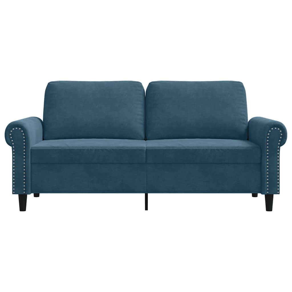 Dvosjed plavi 140 cm baršunasti