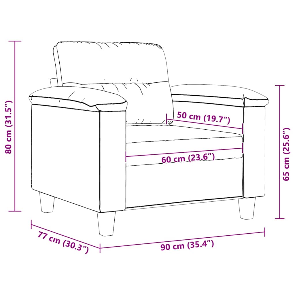 Fotelja smeđesiva 60 cm od mikrovlakana