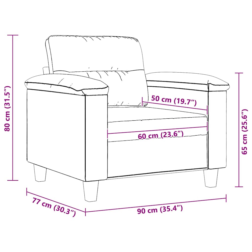 Fotelja tamnosiva 60 cm od mikrovlakana