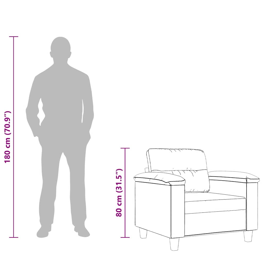 Fotelja bež 60 cm od mikrovlakana