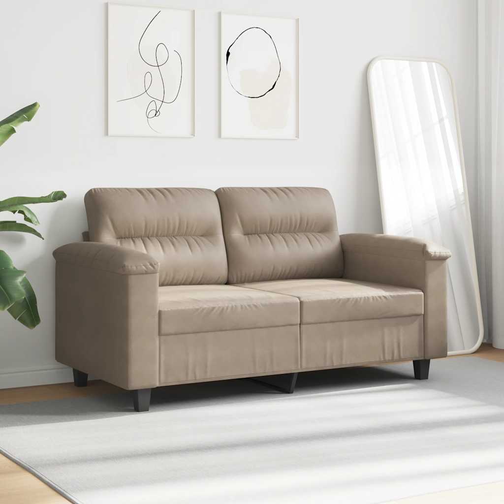 Dvosjed smeđesivi 120 cm od mikrovlakana