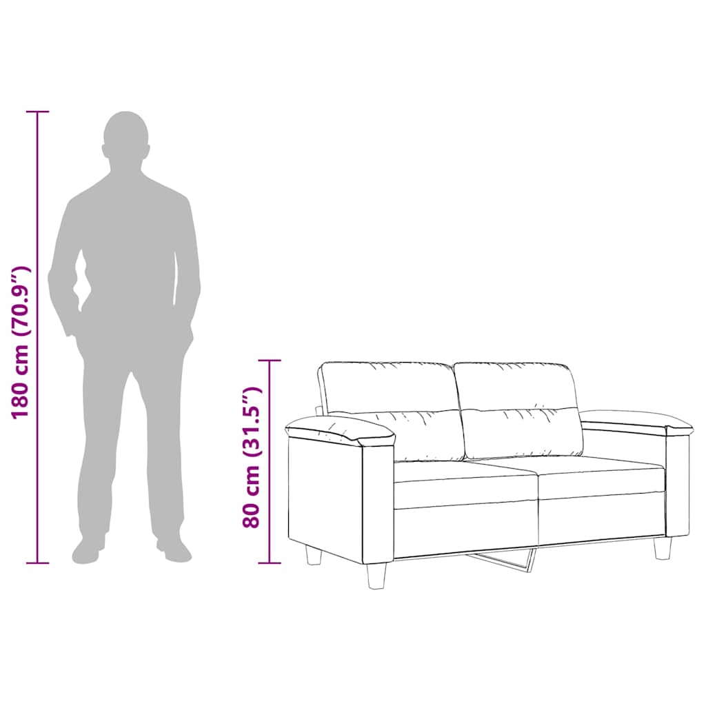 Dvosjed smeđesivi 120 cm od mikrovlakana