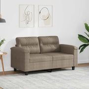 Dvosjed smeđesivi 120 cm od mikrovlakana