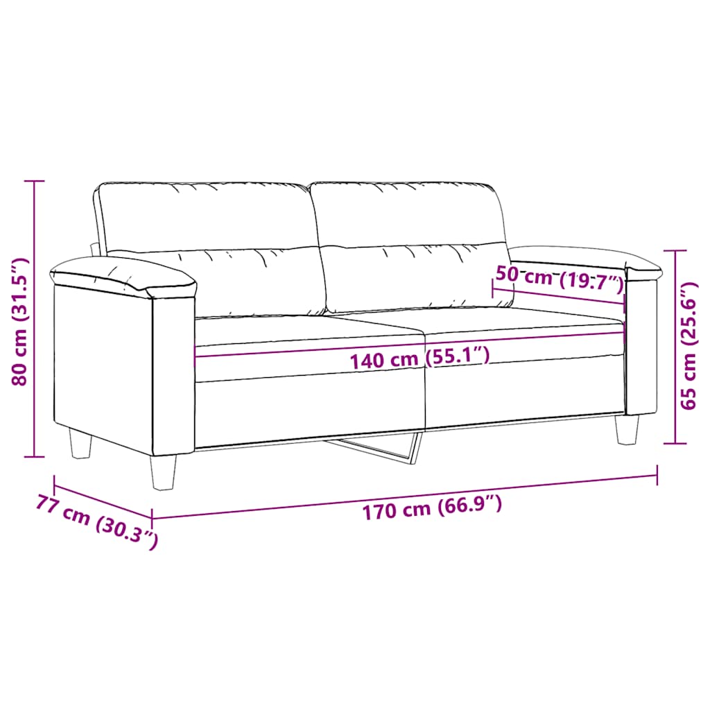 Dvosjed svjetlosivi 140 cm od mikrovlakana