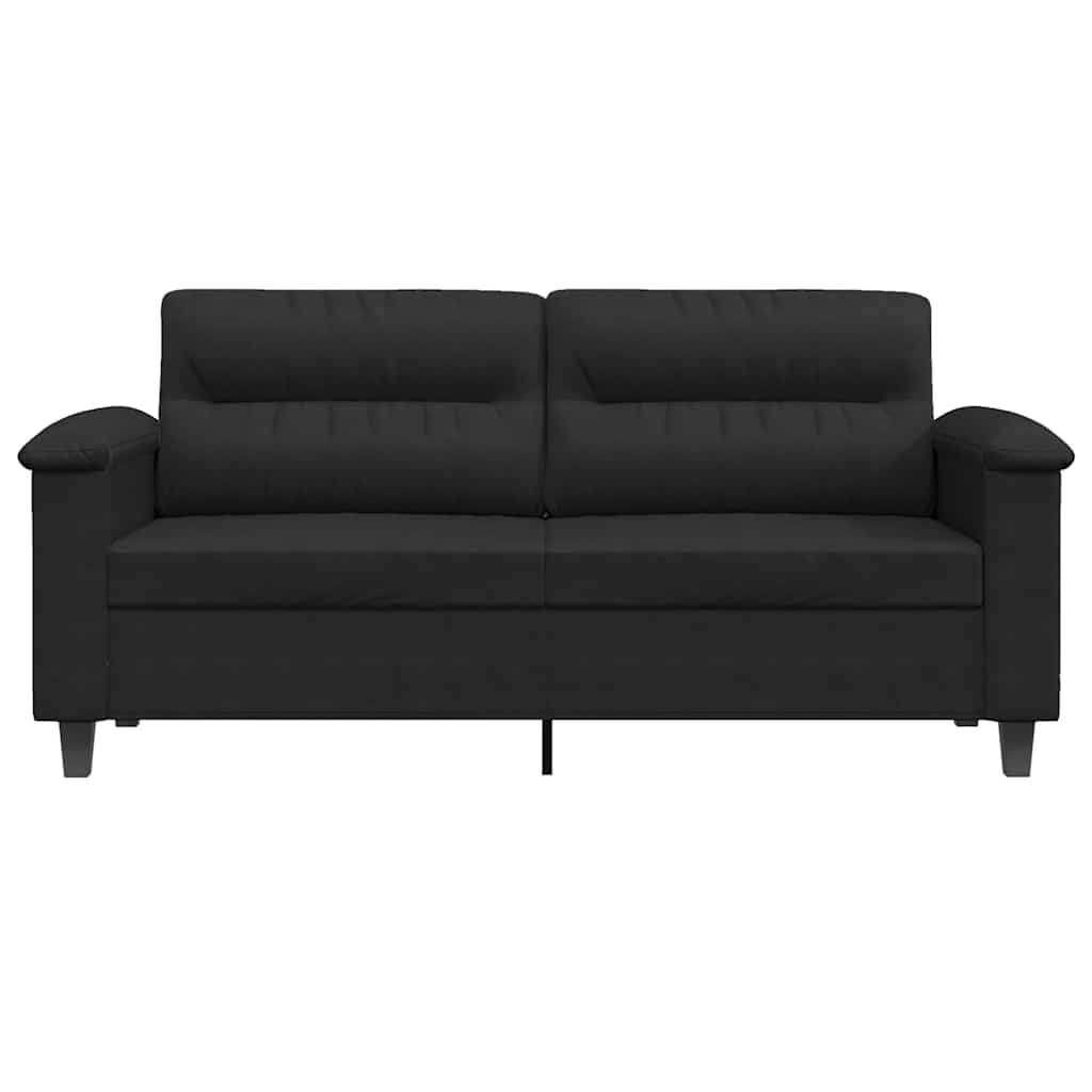 Dvosjed od tkanine crni 140 cm mikrovlakana