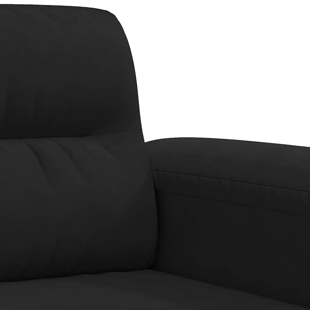 Dvosjed od tkanine crni 140 cm mikrovlakana