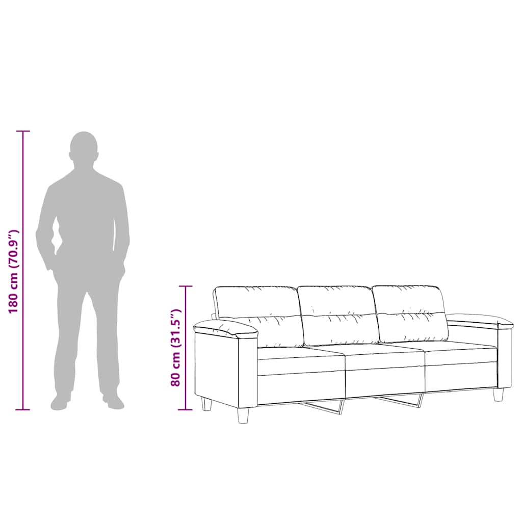 Trosjed Svjetlosiva 180 cm od mikrovlakana