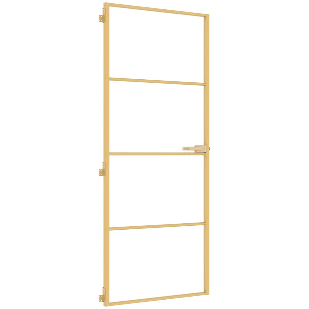 Sobna vrata tanka zlatna 83x201,5 cm kaljeno staklo i aluminij