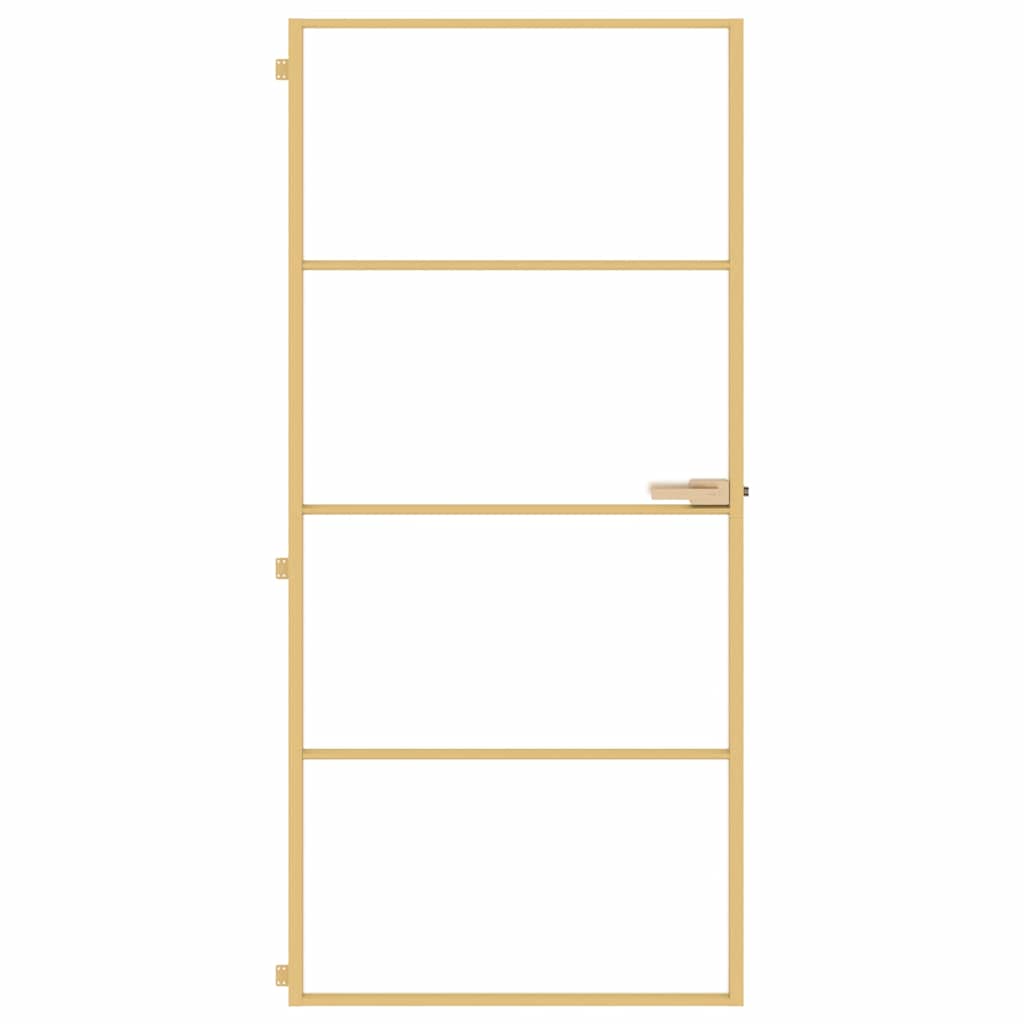Sobna vrata tanka zlatna 93x201,5 cm kaljeno staklo i aluminij