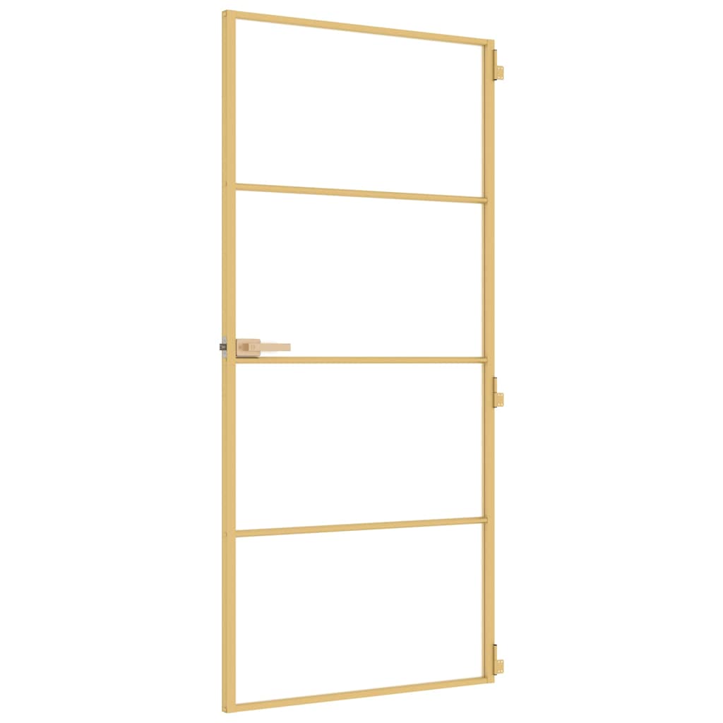 Sobna vrata tanka zlatna 93x201,5 cm kaljeno staklo i aluminij