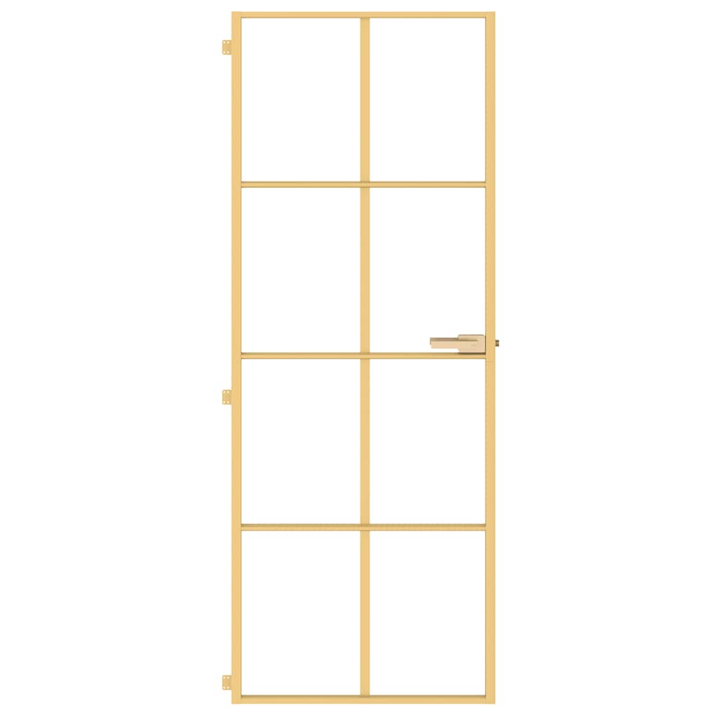 Sobna vrata tanka zlatna 76x201,5 cm kaljeno staklo i aluminij