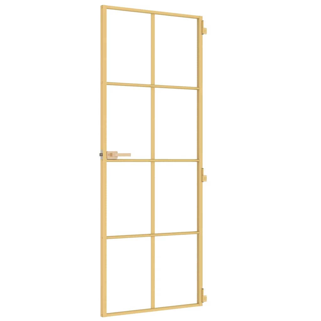 Sobna vrata tanka zlatna 76x201,5 cm kaljeno staklo i aluminij