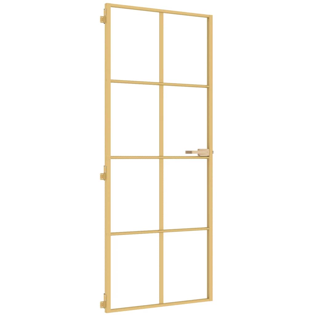 Sobna vrata tanka zlatna 83x201,5 cm kaljeno staklo i aluminij