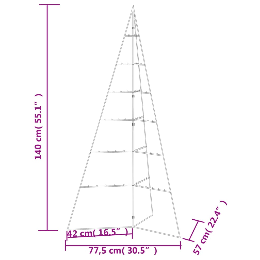 Metalno ukrasno božićno drvce crno 140 cm