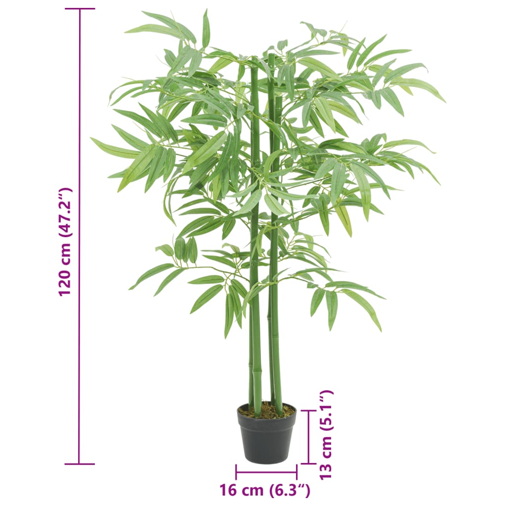 Umjetno stablo bambusa 384 listova 120 cm zeleno