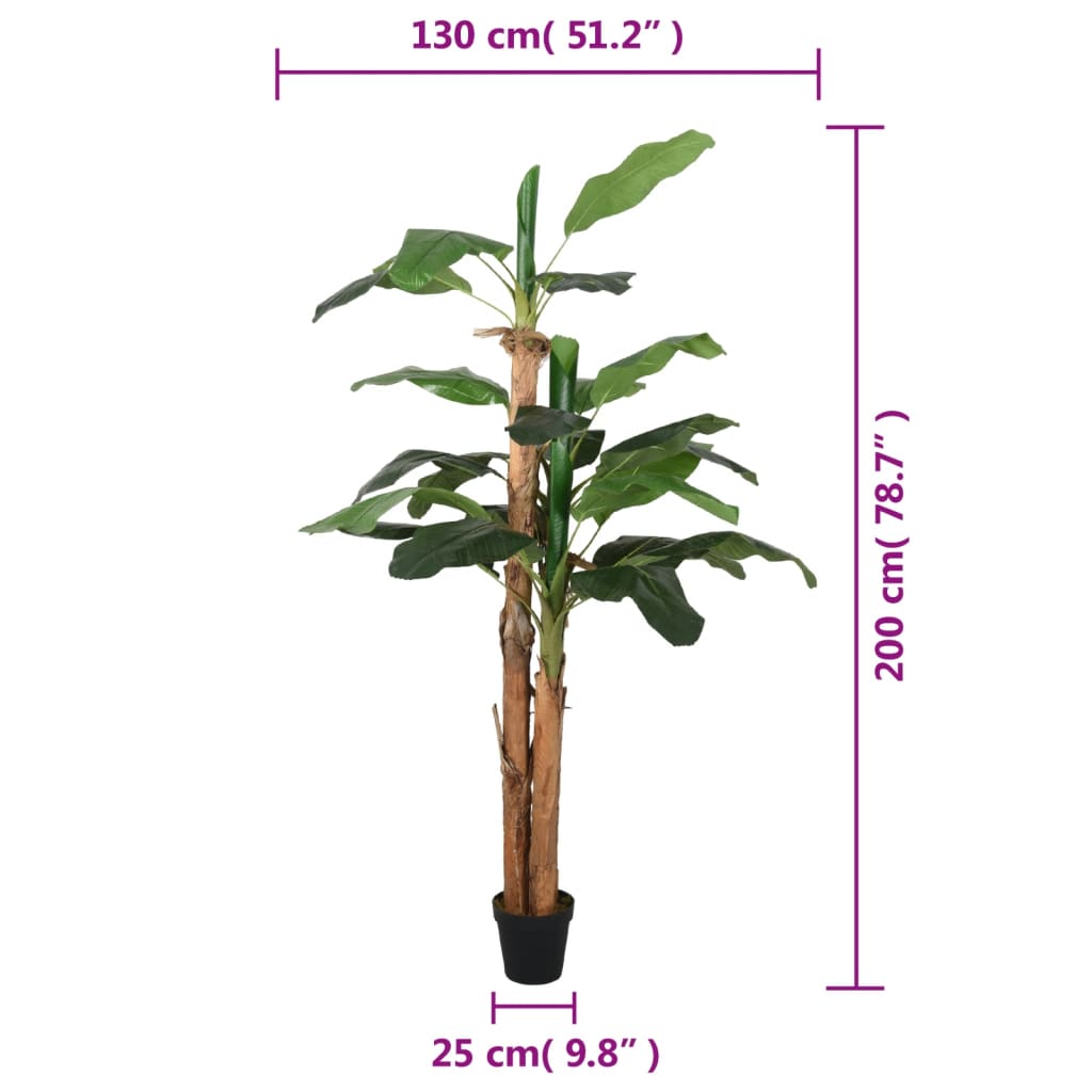 Umjetno stablo banane 22 listova 200 cm zeleno