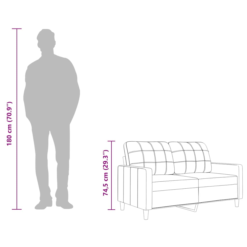 Dvosjed od tkanine tamnosivi 140 cm